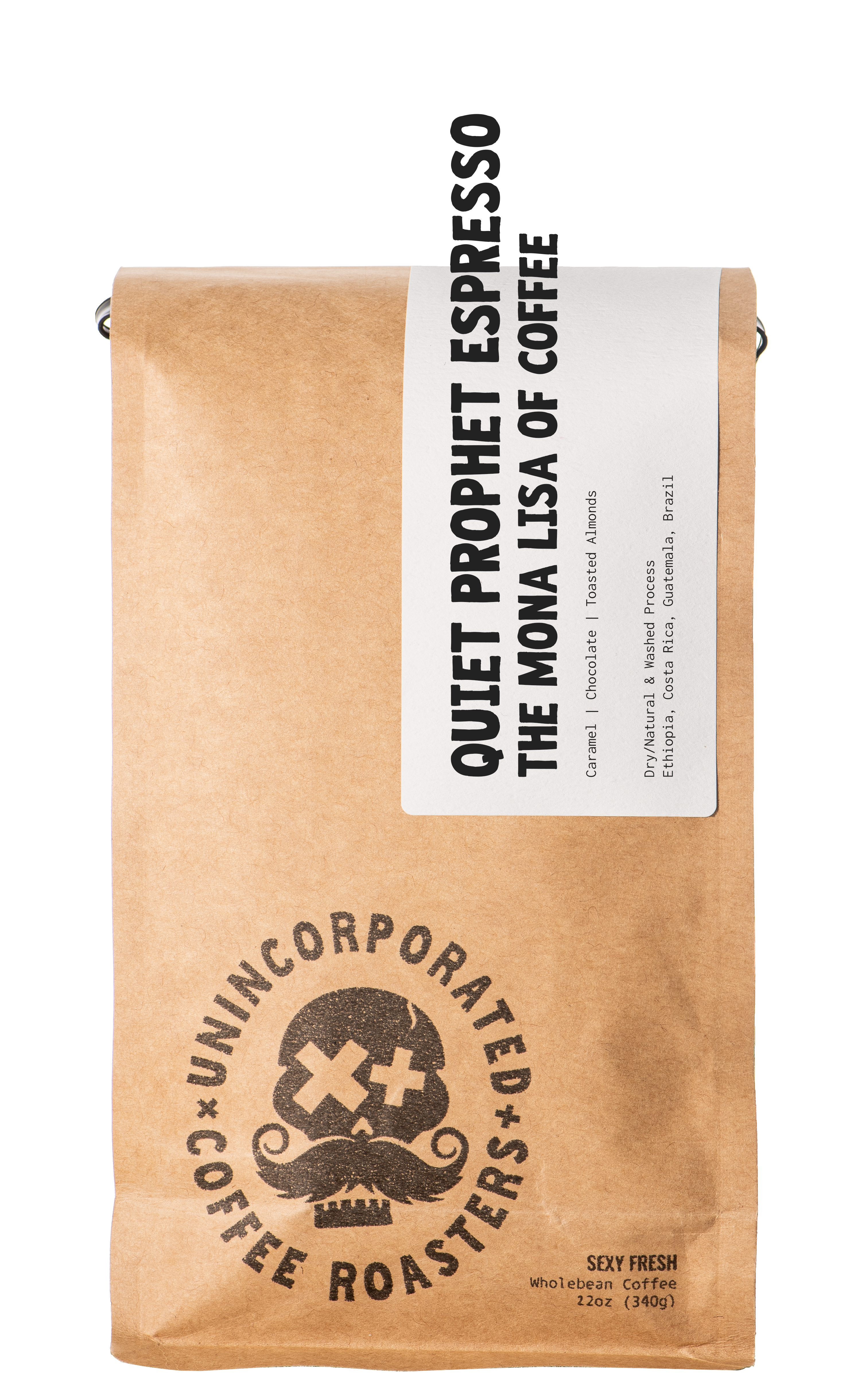 Quiet Prophet Espresso 12oz — signature espresso roast, Unincorporated Coffee Roasters