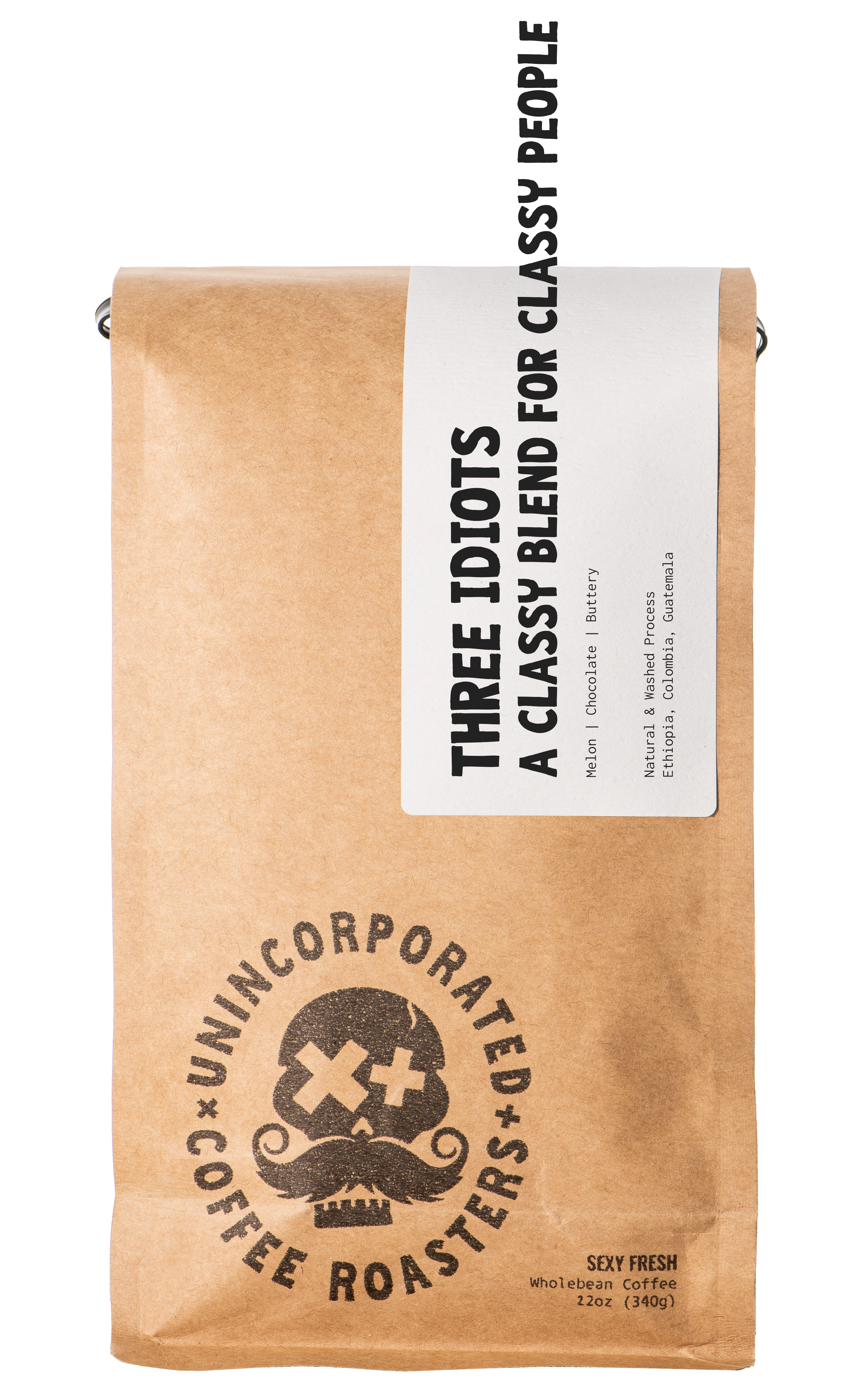 Three Idiots blend 12oz — Ethiopia Colombia Guatemala, medium roast pour-over