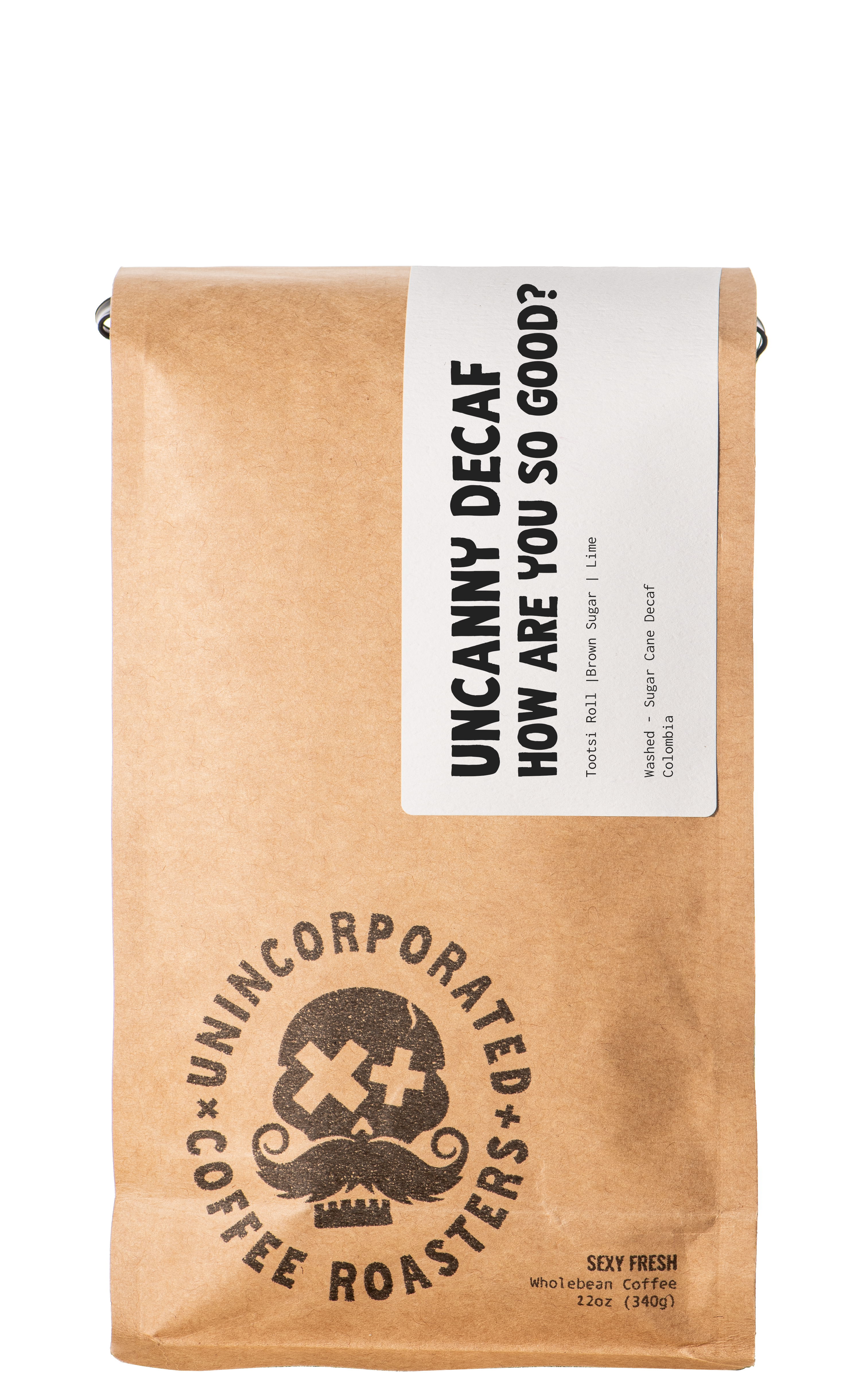 Uncanny Decaf Colombia 12oz — sugar cane EA decaf, medium roast