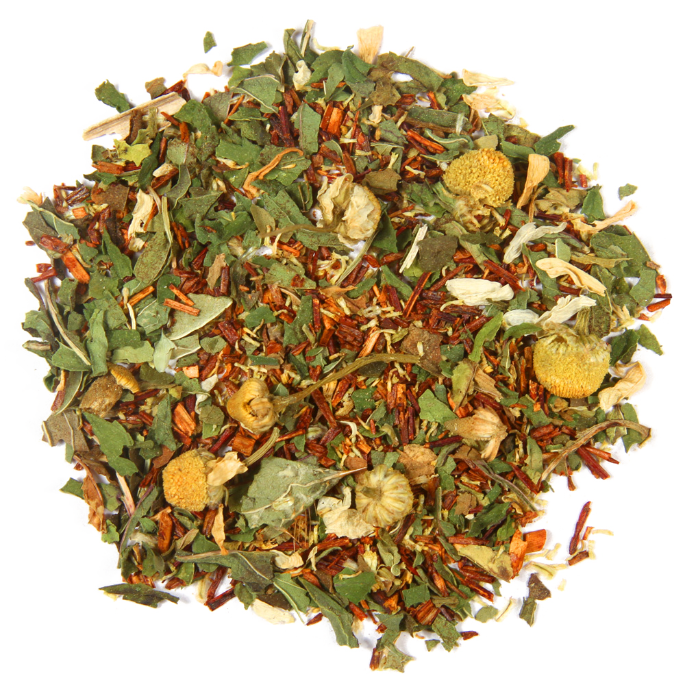 Night Cap herbal tea — rooibos, chamomile, peppermint, vanilla